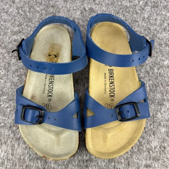 ✅Girls C11/EU29 Birkenstock Kids Rio Blue Birko-Flor Sandals *DISCOLORED SOLE - Picture 2 of 14
